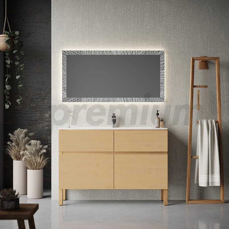 New Design Fashion Rectangle LED Mirror Anti Fog Shower Mirror LED Custom Logo Mirror for Bathroom Cabinet