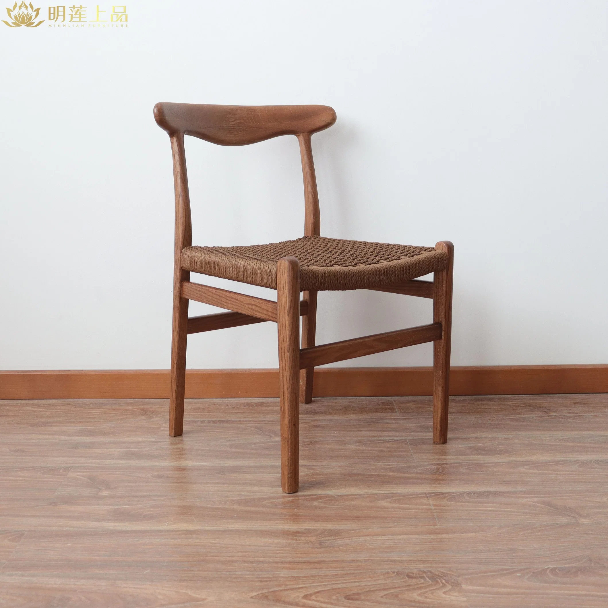 Design moderno Nordic Solid Wood Rope Weaving Room Furniture Fast Food Furniture Restaurant Furniture Coffee Shop Furniture cadeira de jantar