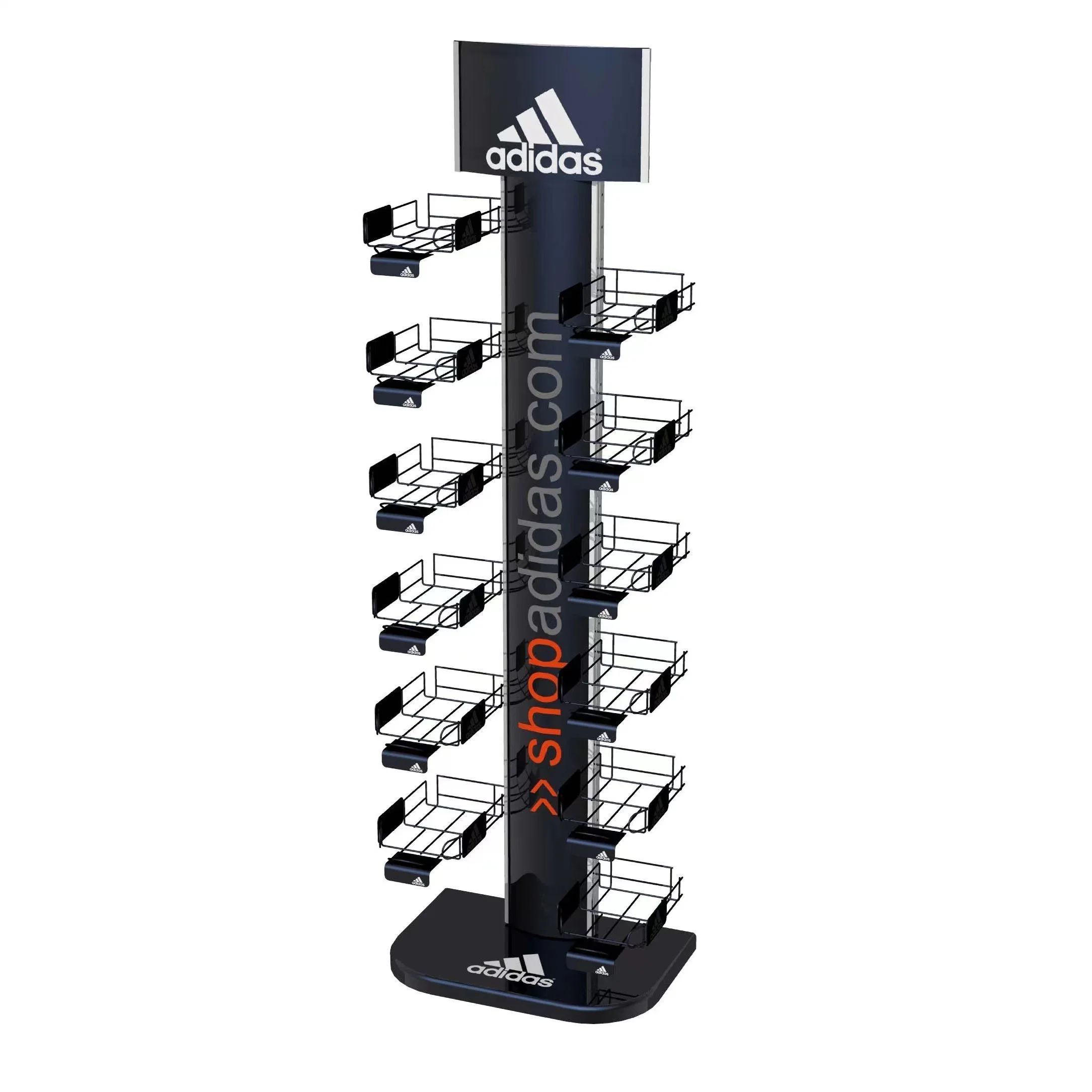 Customized Metal Standing Hat Cap Display Stand with Advertising Board