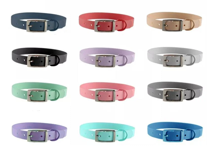 Waterproof Rubber Dog Pet Collar with Silicone ID Name Tag