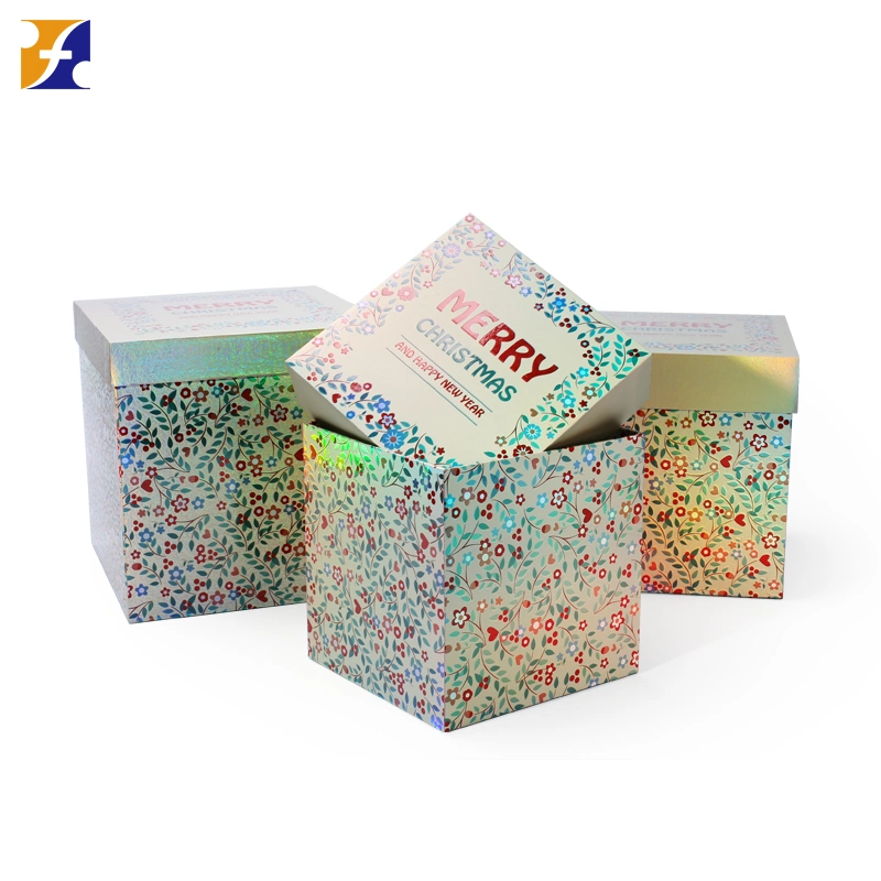 Fashion Design Printing Paper Cardboard Rigid Lid and Base Box Christmas Birthday Wedding Cosmetic Clothing Shoe Gift Storage Packaging Box Set