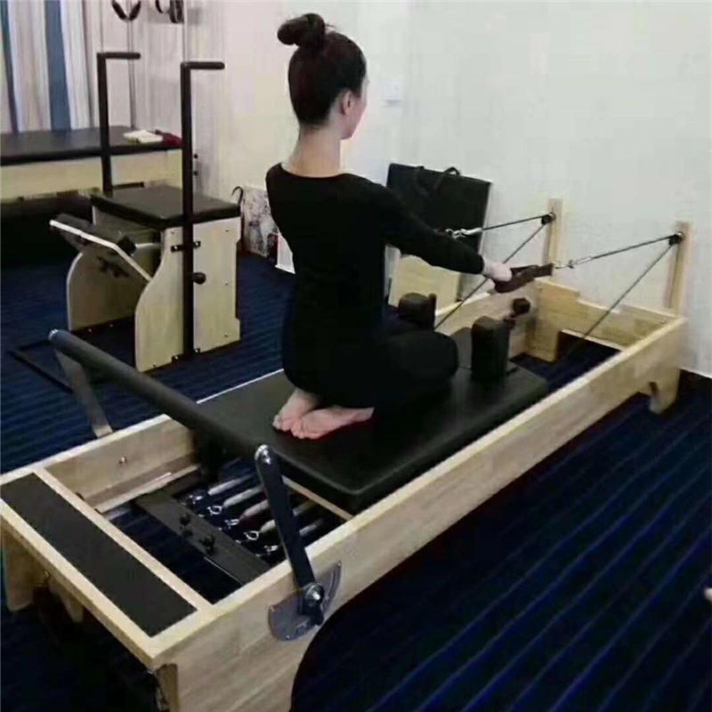 Gym Fitness Equipment Yoga Maple Wood Stainless Steel Pilates Reformer