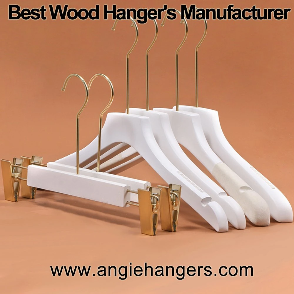 Glossy&Matt White Wooden Clothes Hangers for Coats/Suits/Shirts Can Be Customized