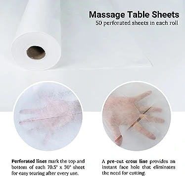 Disposable Massage Table Sheets Waterproof Bed Covers - Sanitary Flat Sheets, Salon, SPA