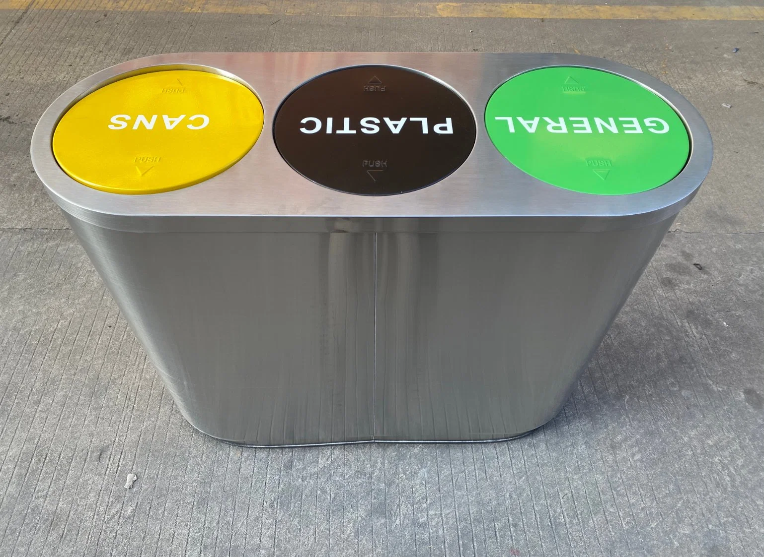 3in1 Flip Lid Stainless Steel Recycling Dustbin