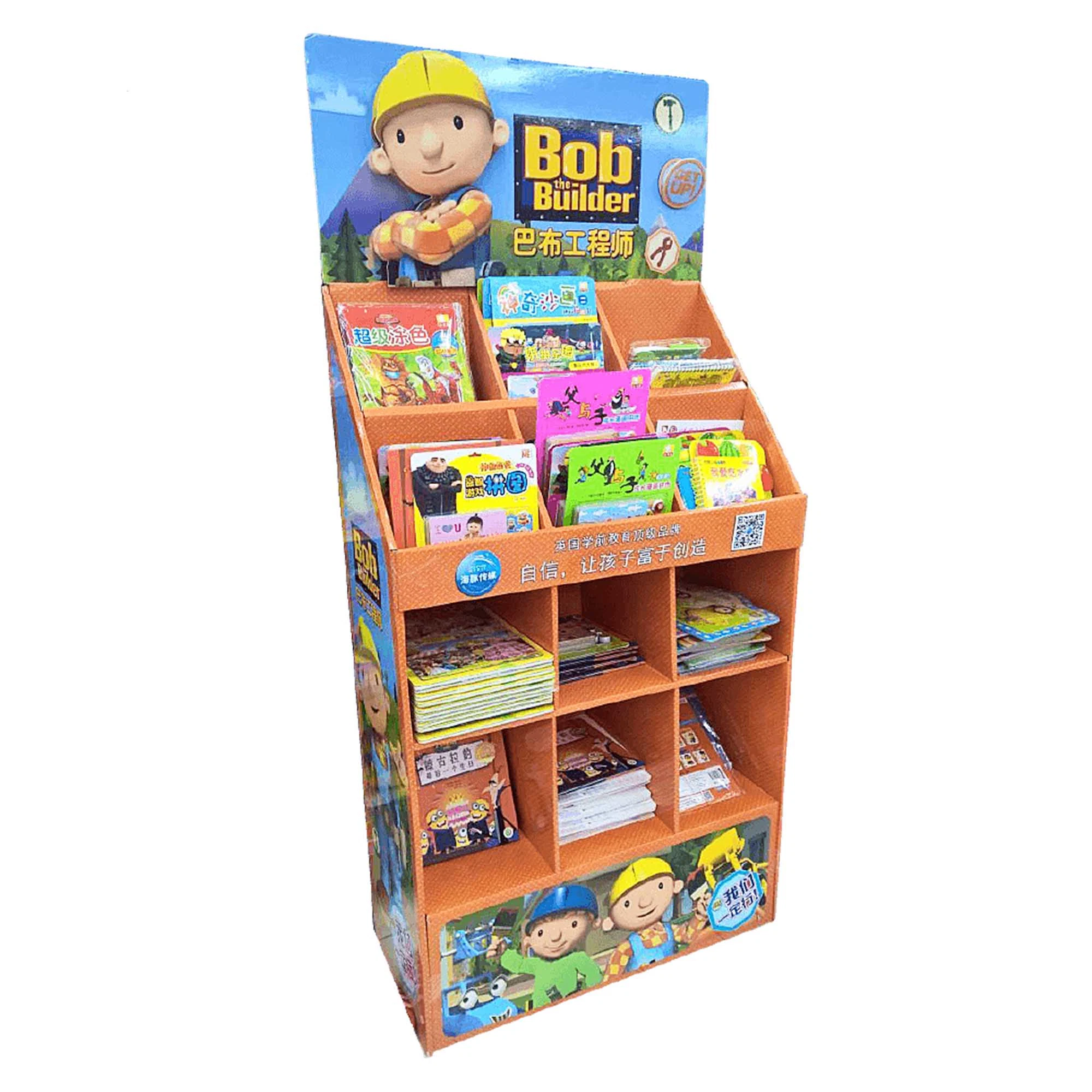 Books Retail Display Rack with Advertising Board and Hanging Hooks