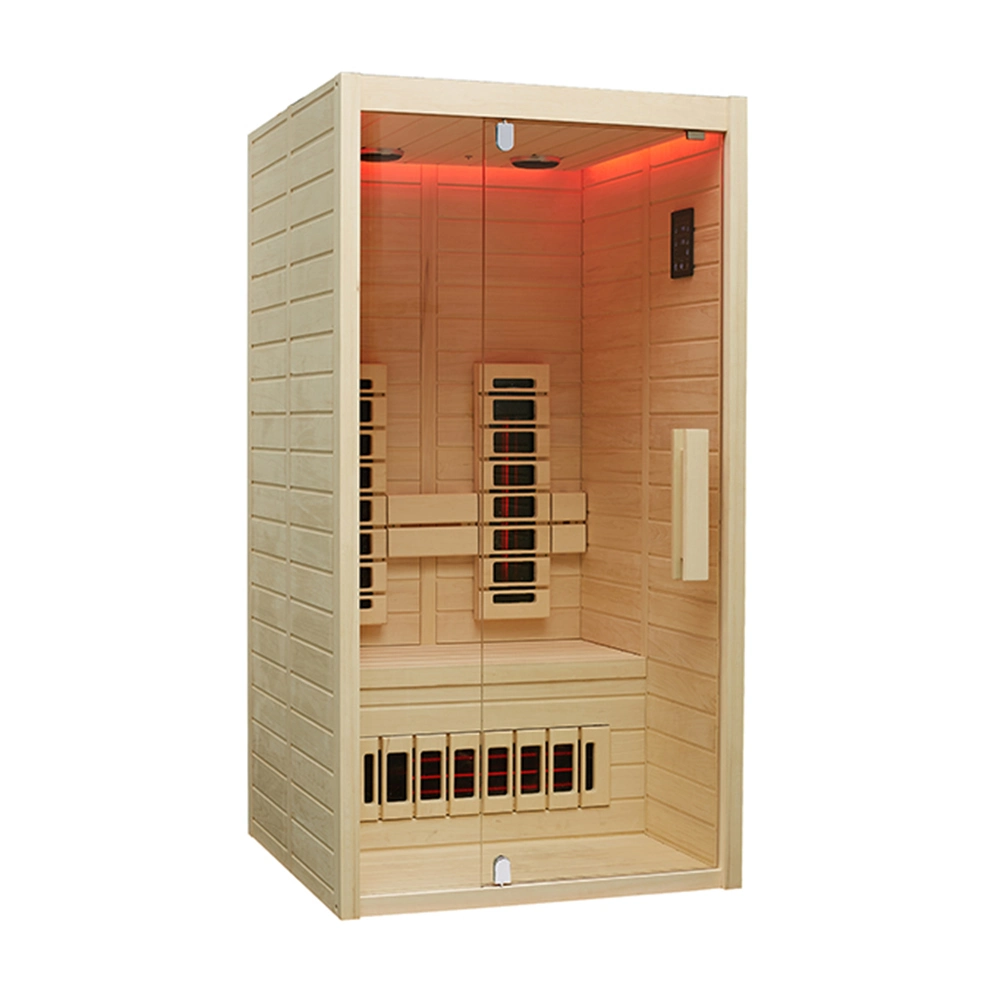 Deluxe Culture Stone Background Wall Tempered Glass Door Sauna Room