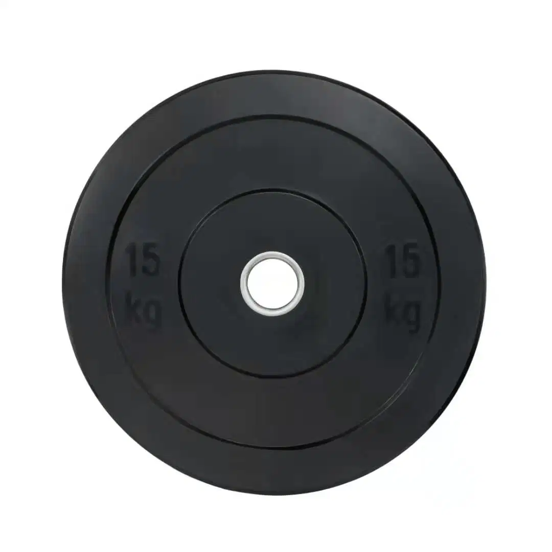 2-Inch Black Rubber Bumper Plate Barbells Gym Weighted Plate for Barbell Dumbbell