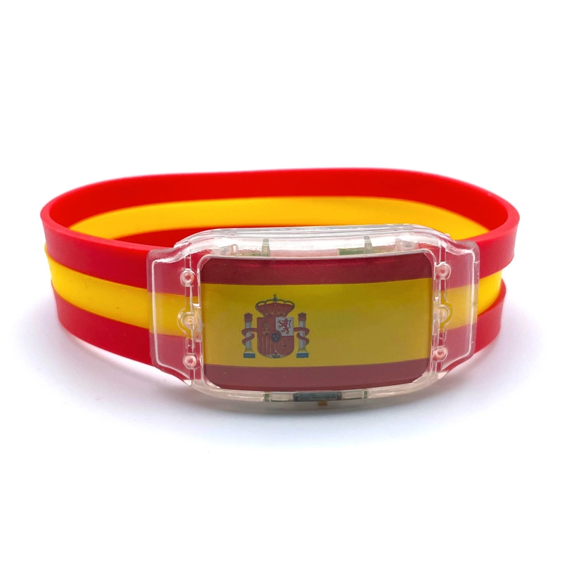 Benutzerdefinierte Flagge Druck Festival Lichter LED Armband für Promotion-Event Armband