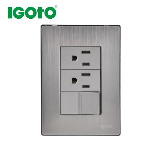 Stainless Steel Interrupter Wall Socket Outlet Receptacle IEC Nom Retie Venezuela Peru Ecuador Colombia Chile Factory Manufacturer