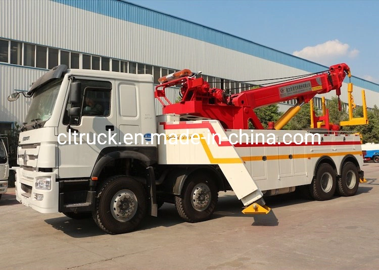 HOWO 7 Sinotruk 8X4 Tow Vehicle Euro 2 Engine Rescue Tow Trucks 30 T Integration Towing Truck
