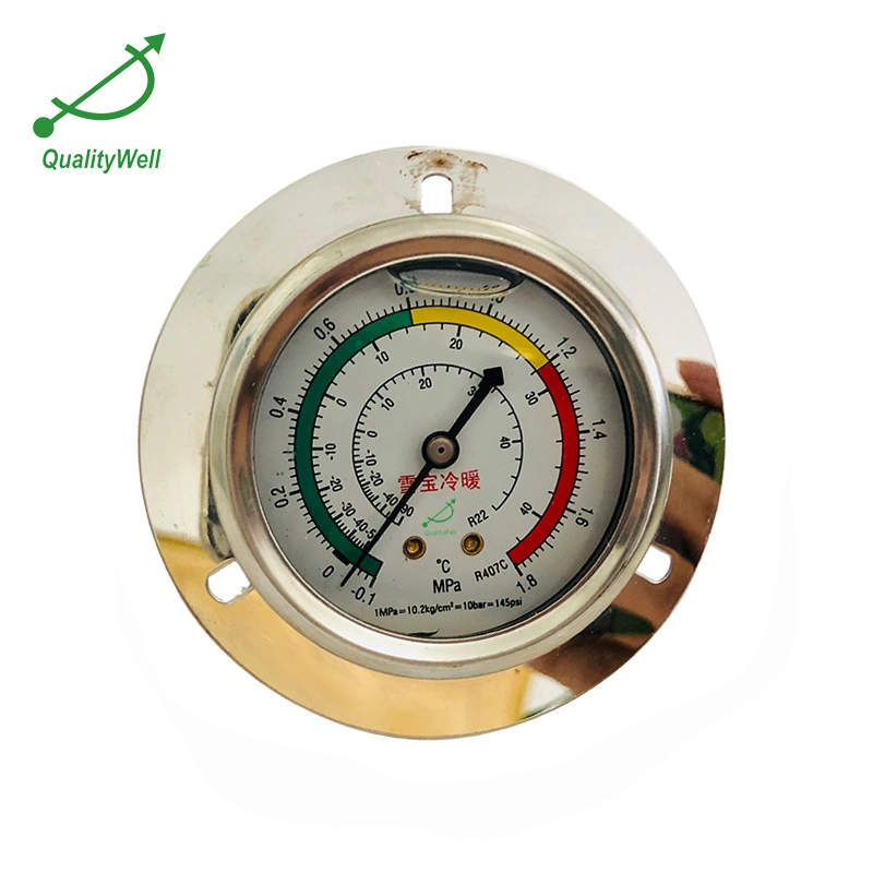 Wholesale Liquid Filled Pressure Gauge Type Freon Pressure Gauge with Flangle