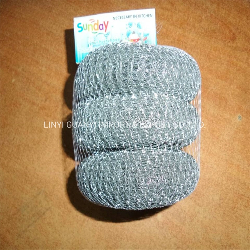 Metal Wire Mesh Pot Scourer Iron Sponge in Net Bag