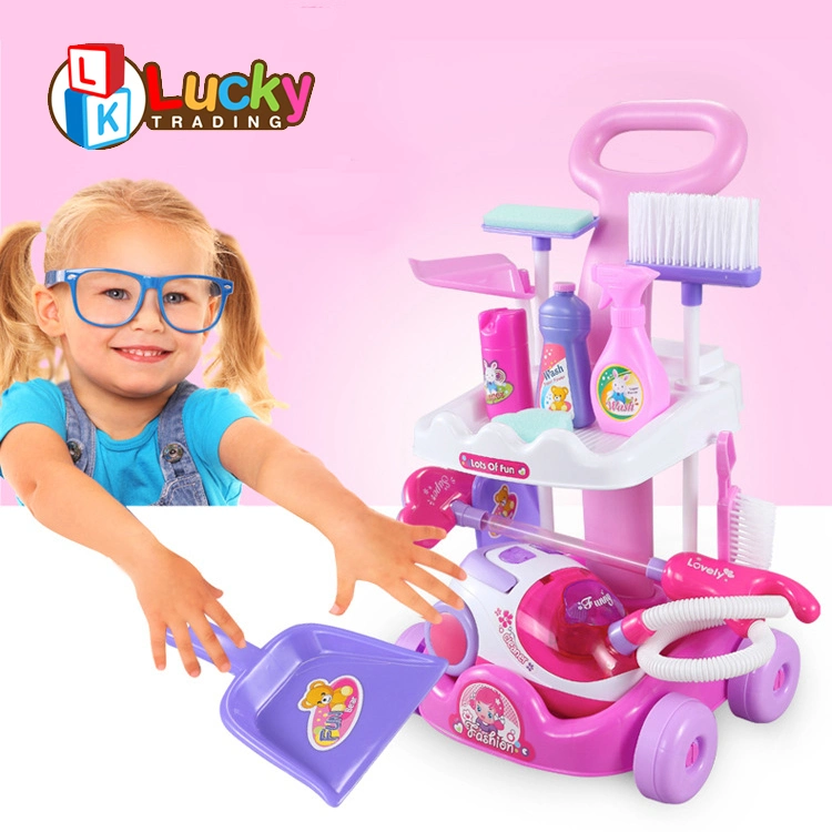 Peu d'Toddler Set de nettoyage avec des enfants de l'Aspiration Trolley Toy