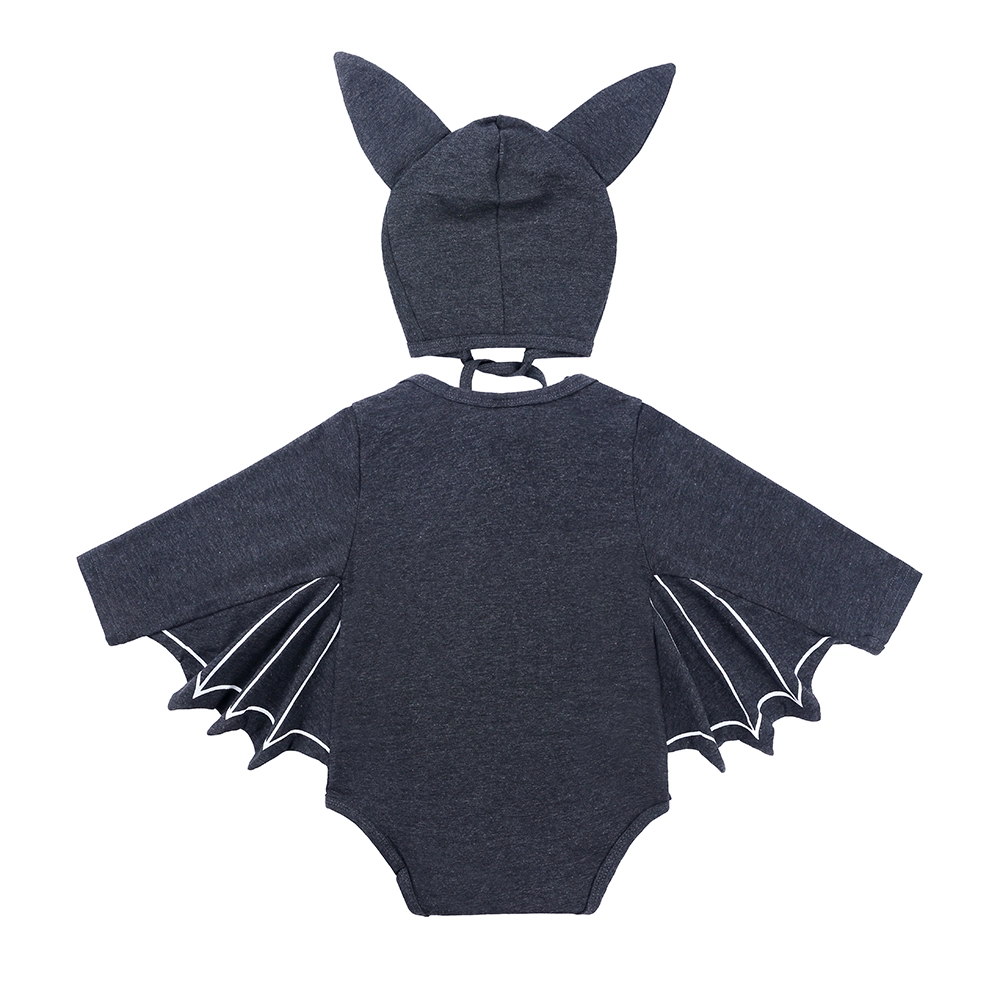 New Halloween Costume Two PCS Baby Romper Clothes Toddler Bat Cosplay Romper Unisex Baby Wear