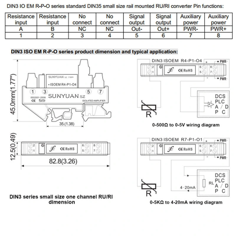 Two-Wire Wheatstone Bridge/Potentiometer Signal to Voltage/Current Signal Isolation Conditioner