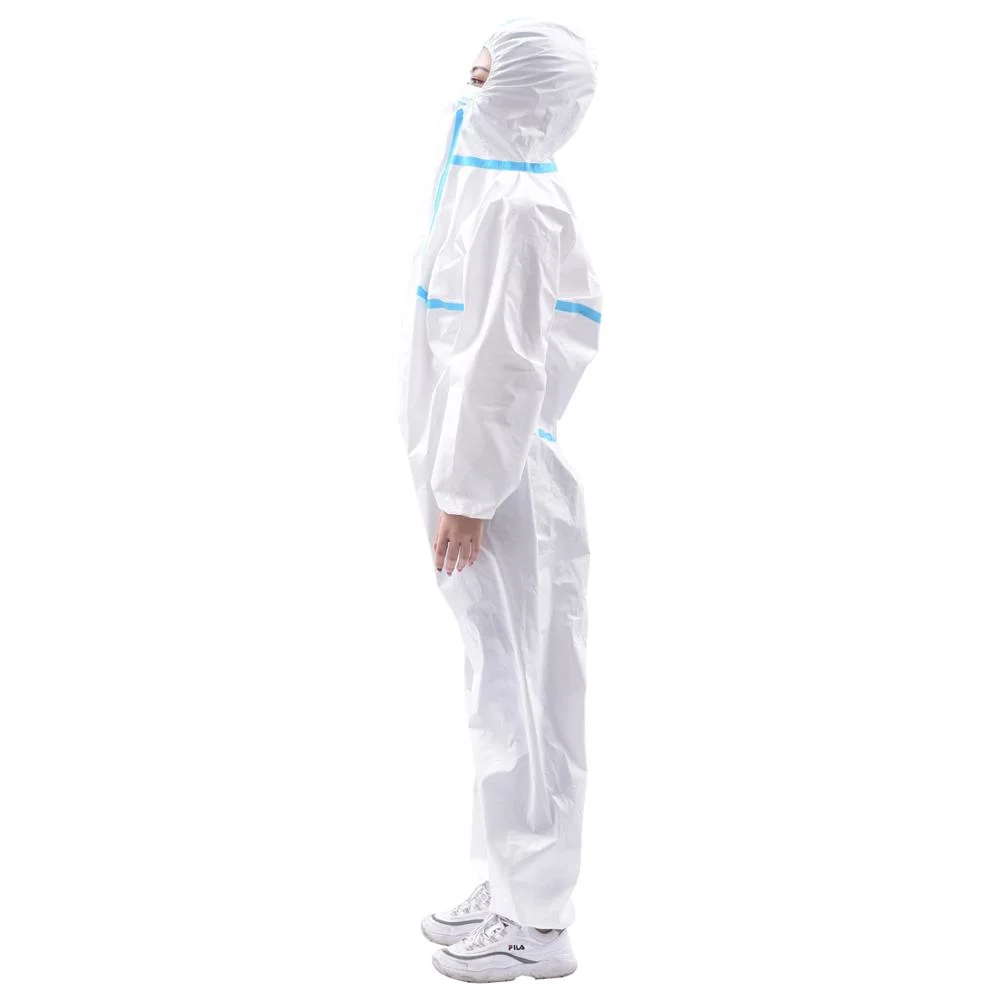 Factory Price White Type 5 Type 6 Protective Clothing Disposable Hooded Microporous Coveralls/Cleanroom/Cheap/PPE Coverall Suit/Medical/Isolation