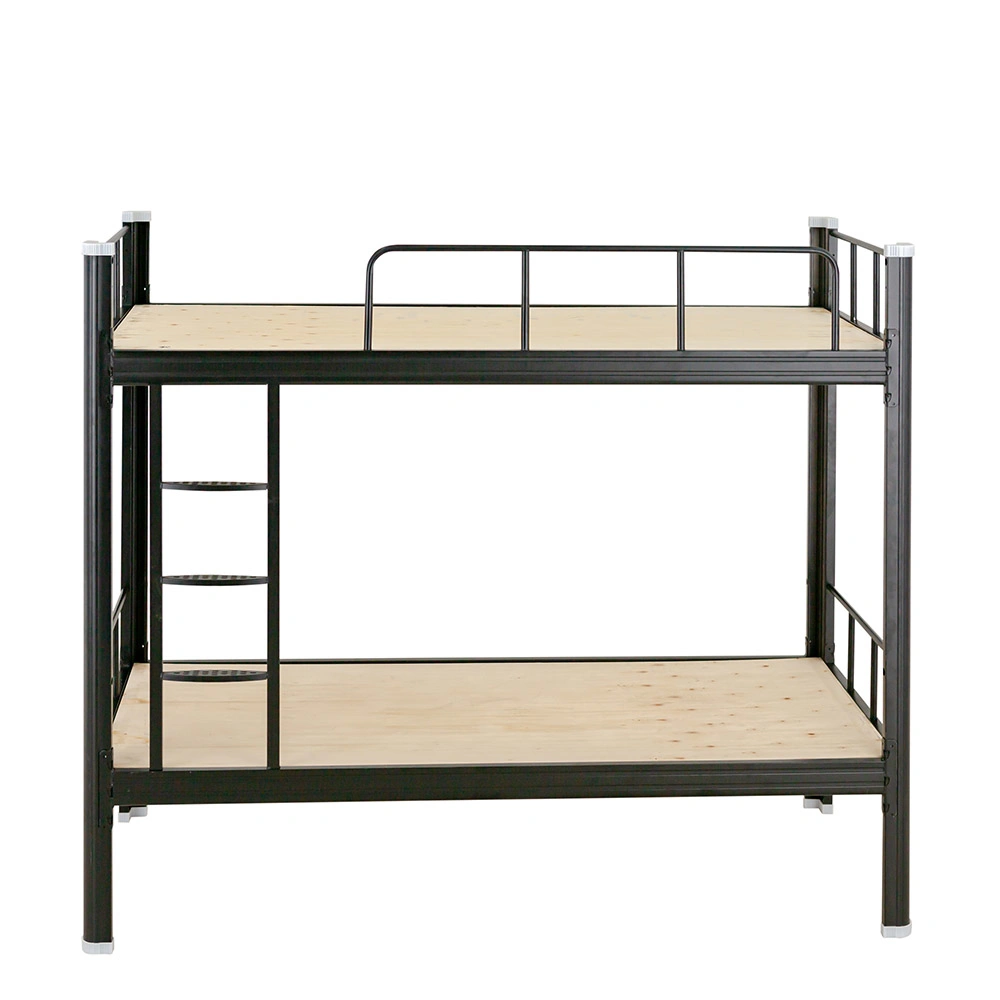 Los niños Litera Loft Escuela cama litera de metal de color negro de calidad garantizada simple