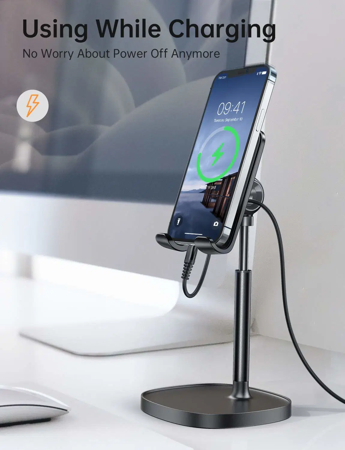 Lisen teléfono celular, teléfono de soporte ajustable Soporte para escritorio, caja de grueso simpático Stand Soporte para teléfono, Taller iPhone soporte Compatible con todos los teléfonos móviles, iPhone, I