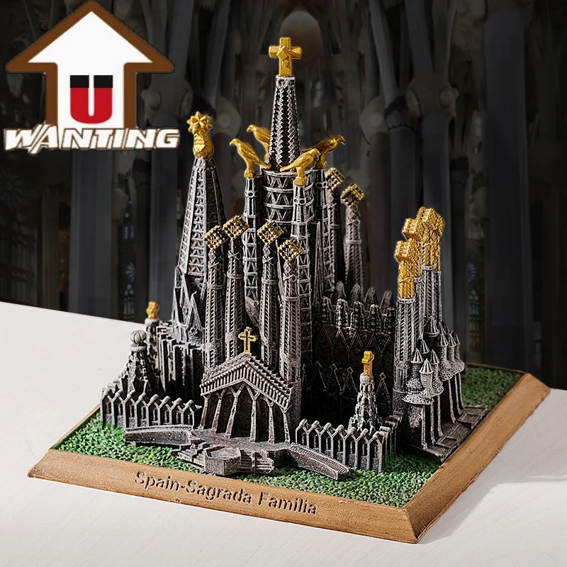 Home Decoration Office Resin Travel Sagrada Familia Sculpture Ornament Building Art Craft