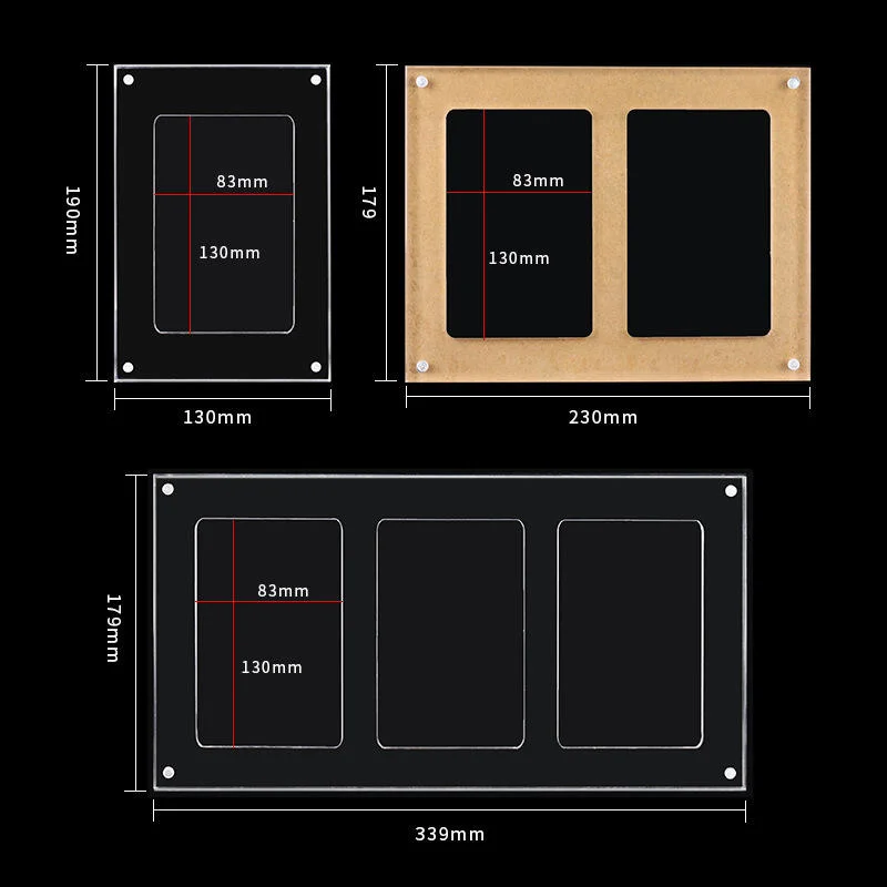 Collecteurs acryliques transparents haut niveau de grade carte Slab manchons de carte Slab Afficher le cadre pour la collection