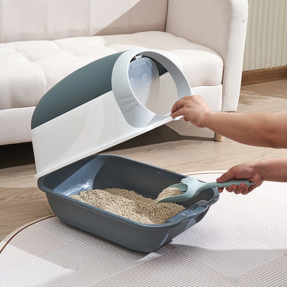 Sifting Pan Cat Litter Box with Frame Anti-Splash Home Cat Plastic Box Toilet