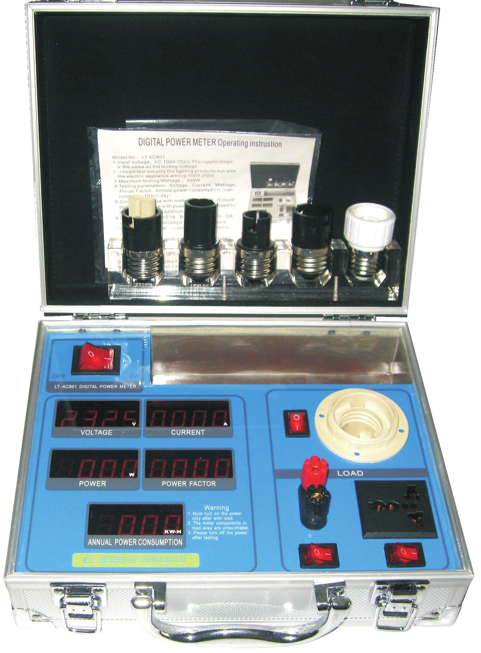 AC Power Meter LED Tester Lighting Testing Equipment for Light Demo Case