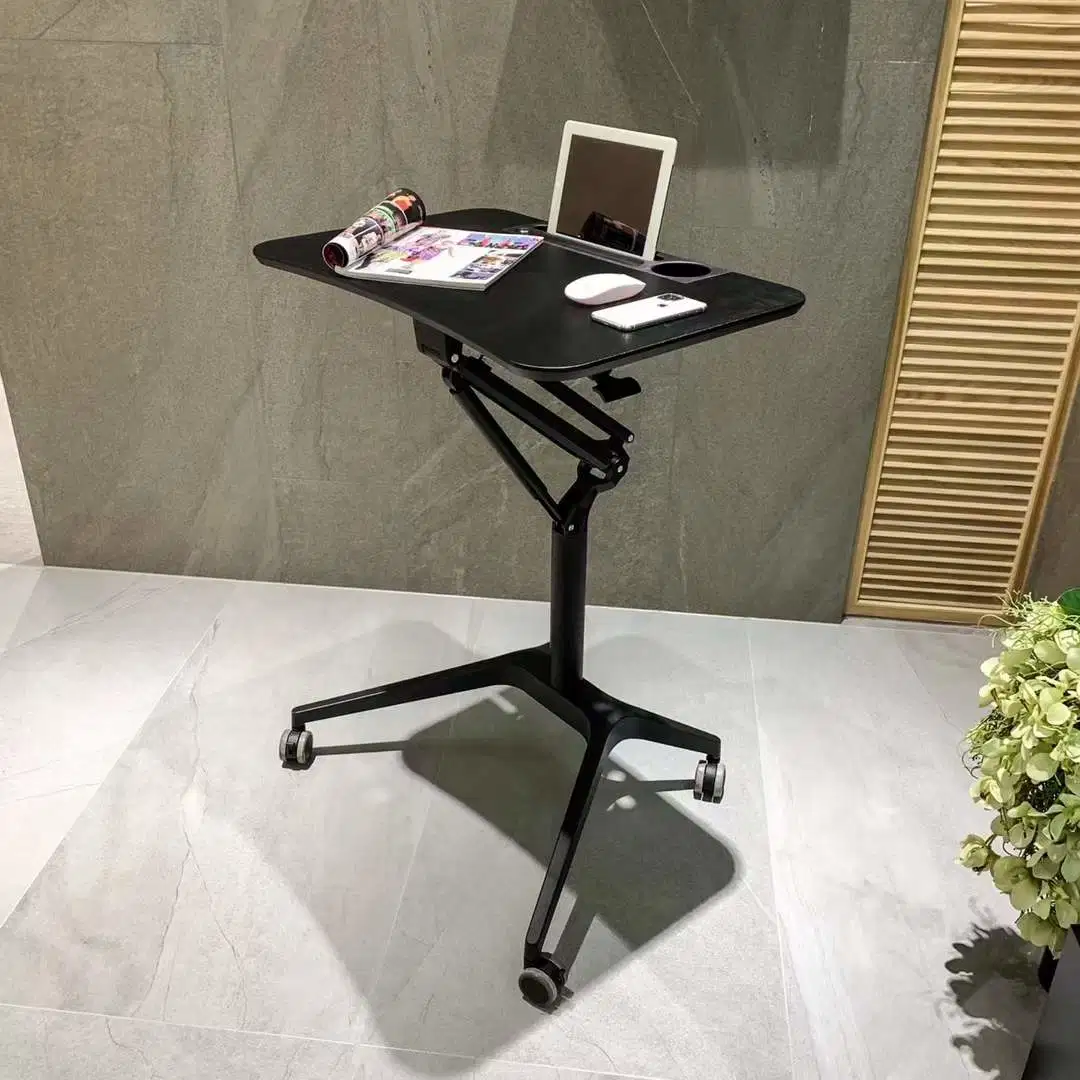 Mesa de trabalho de secretária portátil para portátil com sistema pneumático de escritório