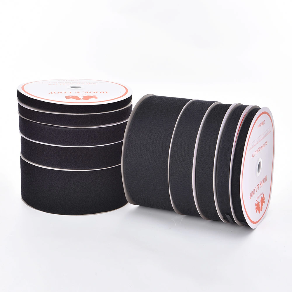 Grade ABC Custom Size Polyester Nylon Hook and Loop Tape Roll Adhesive Fastener Sticky Back to Back, Hook & Loop