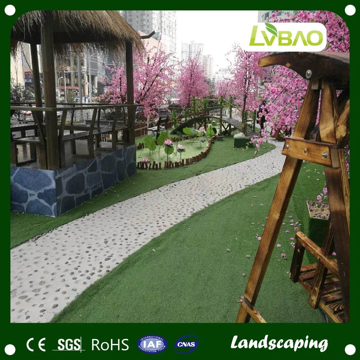 LVBAO UV-Resistance Customization Waterproof Decoration Comfortable Synthetic Yard Artificial Lawn