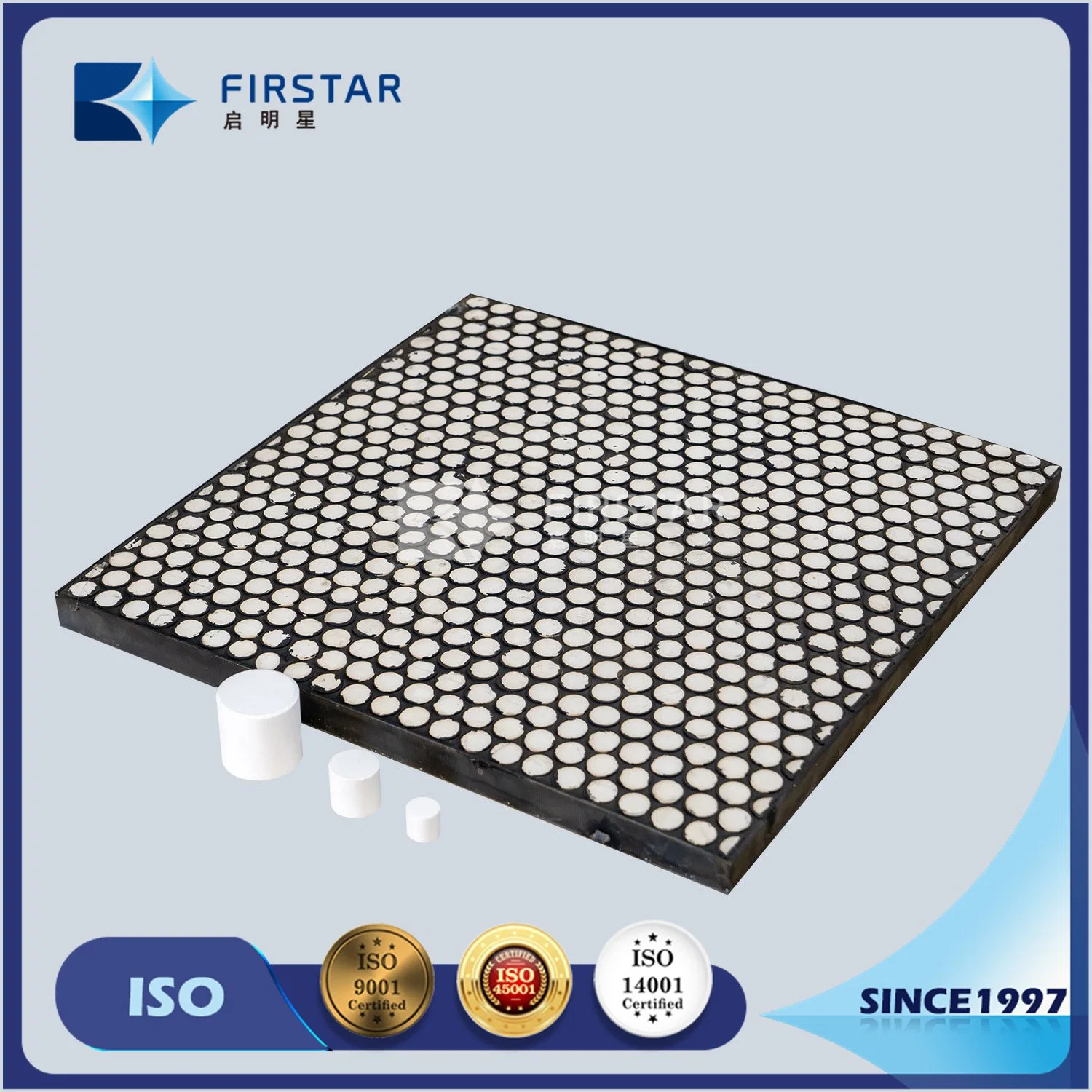 500*500 Alumina Ceramic Tiles Backed Cn Rubber Wear Lining Price for Wear Solution