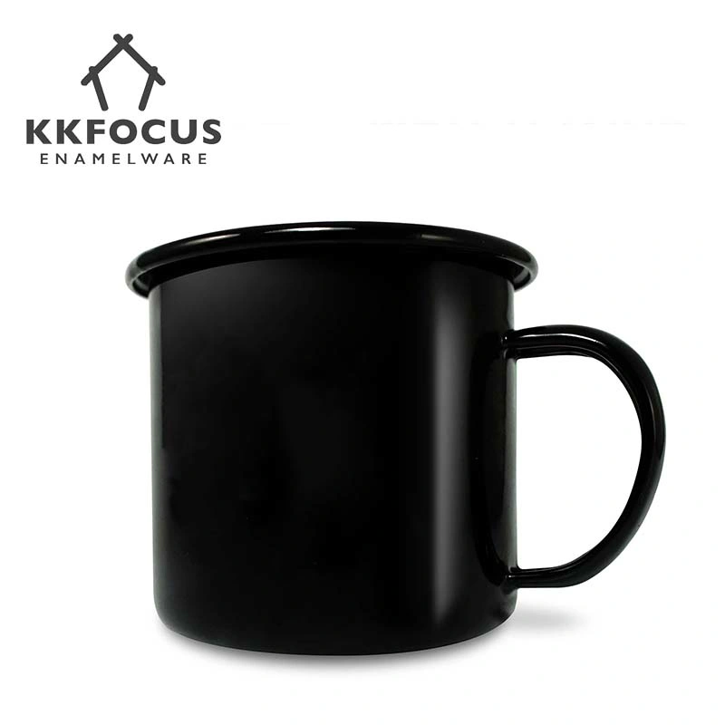 Mug à motif café en émail avec couleurs et décalcomanies personnalisées