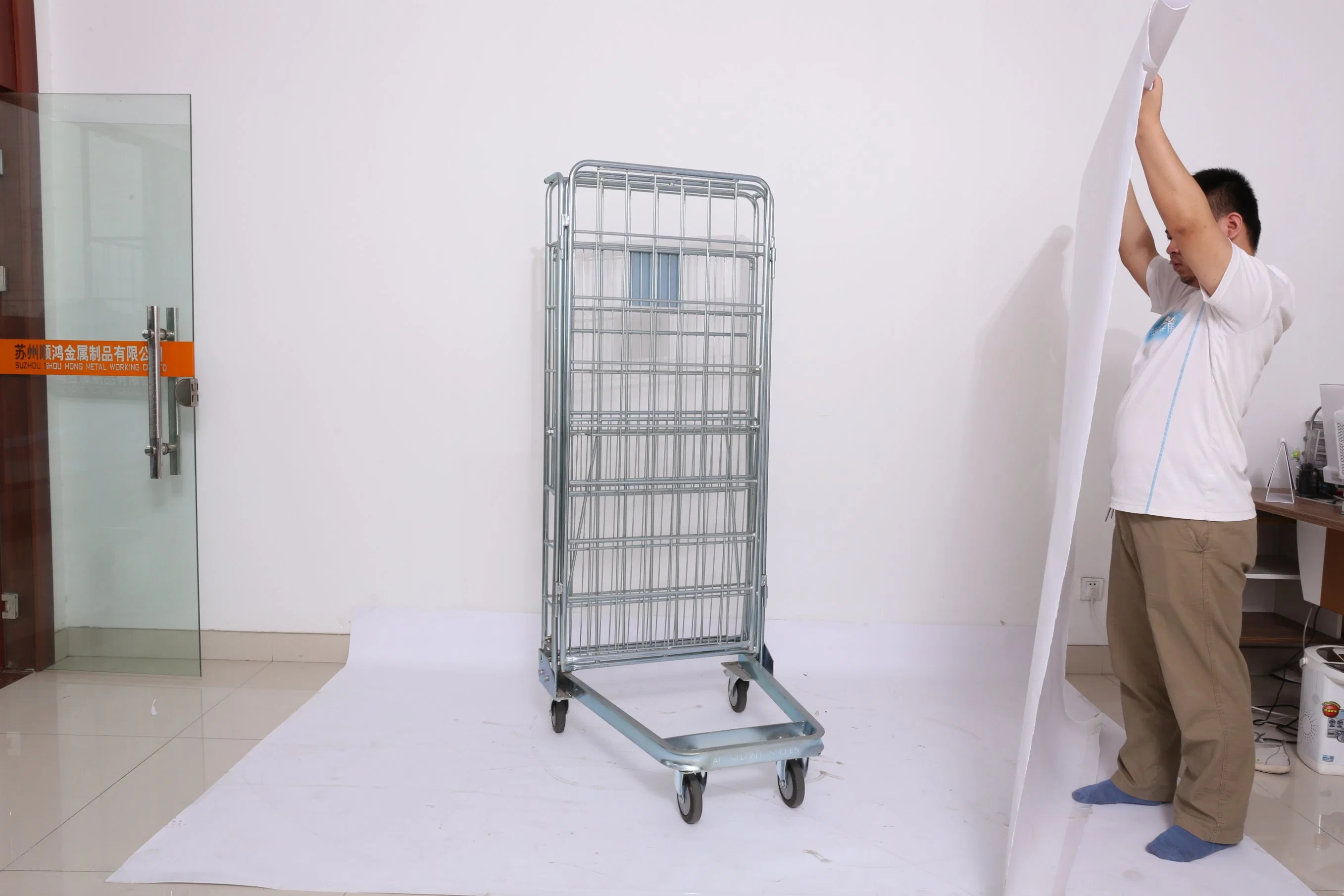 Wire Mesh Container Steel Metal Wire Box Warehouse Cage Box