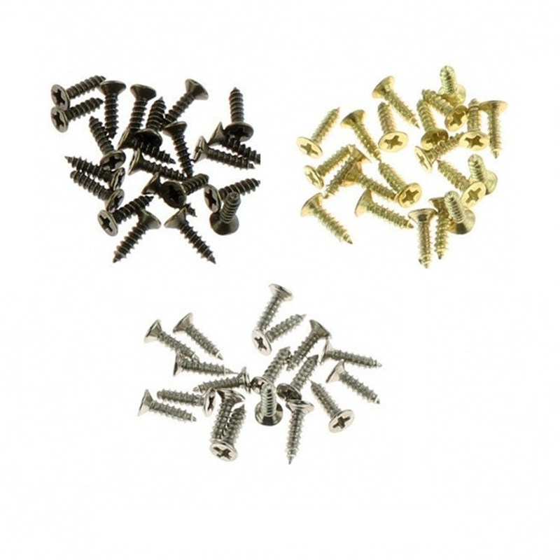 M2*8mm Silver Bronze Brass Black Screws for Wooden Furniture Case Box Fix Hinge Metal