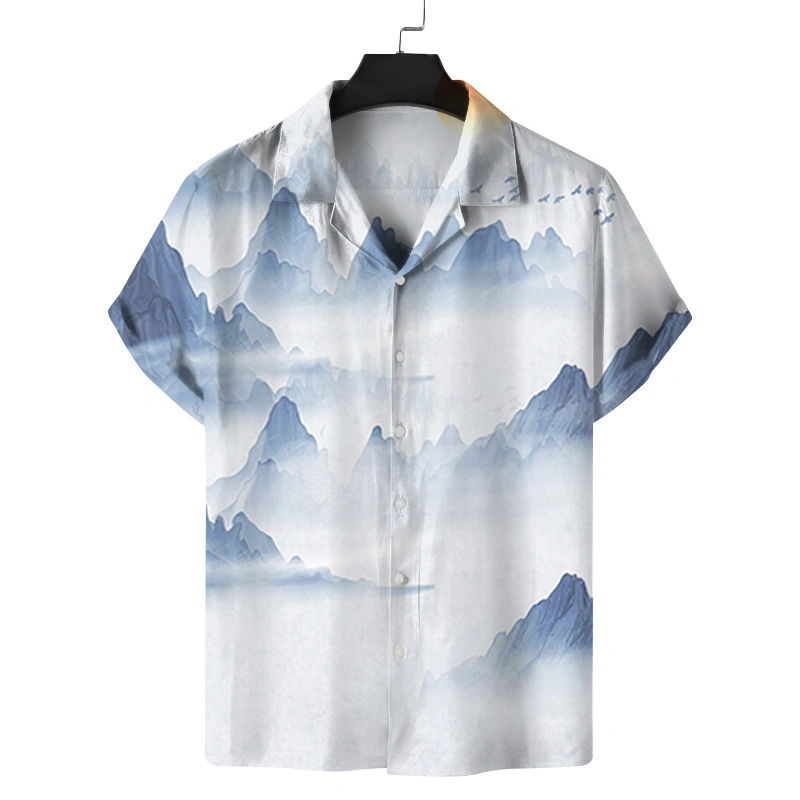 New Men's Hawaiian Shirt Fashion Short Sleeve Loose Summer Casual Beach Shirt