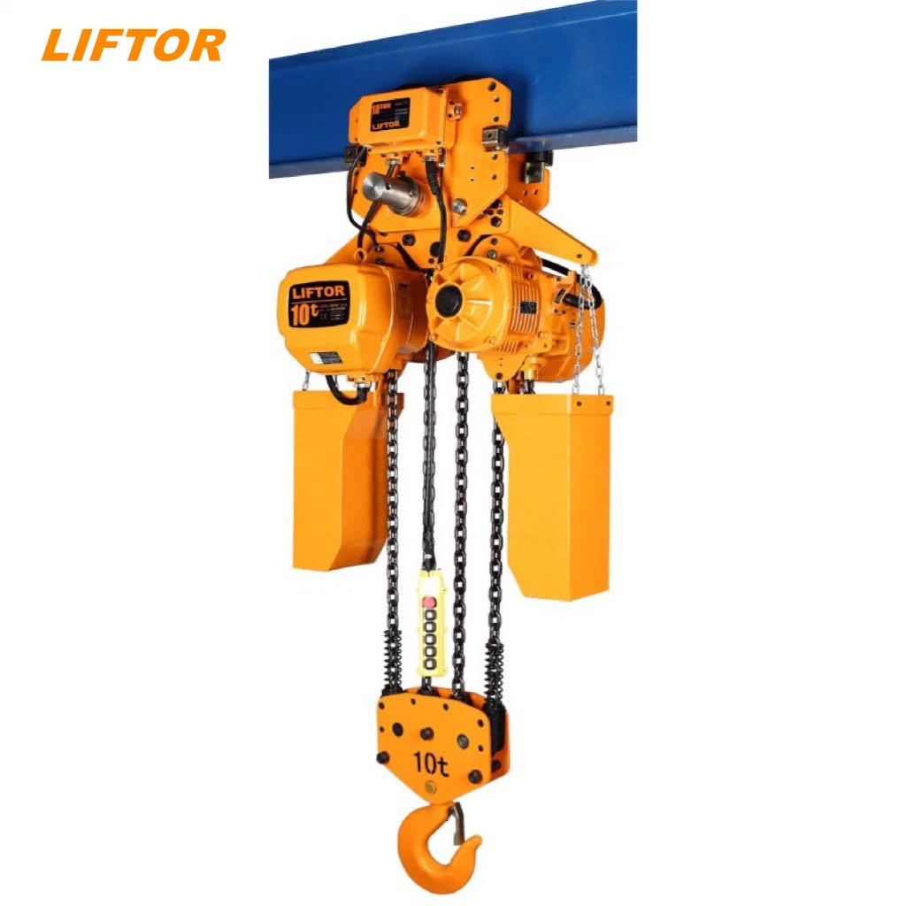 Manufacturer Price 1ton 2 Ton 3 Ton 5 Ton 10 Ton 10m Low Headroom Electric Chain Hoist Double Chain with Trolley