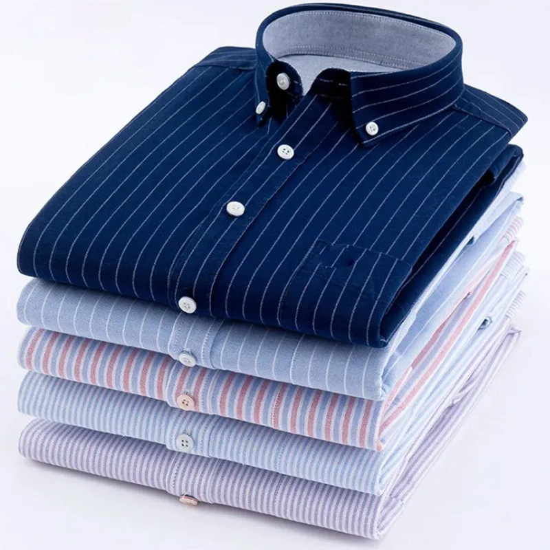 High quality/High cost performance  Custom Breathable Shirt Long Sleeve French Cuff Formal Stripe Shirt Dress