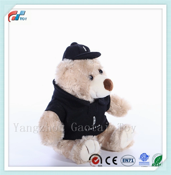 BSCI Factory Stuffed Sitting Teddy Bear with T-Shirt and Hat Soft Bear Toy