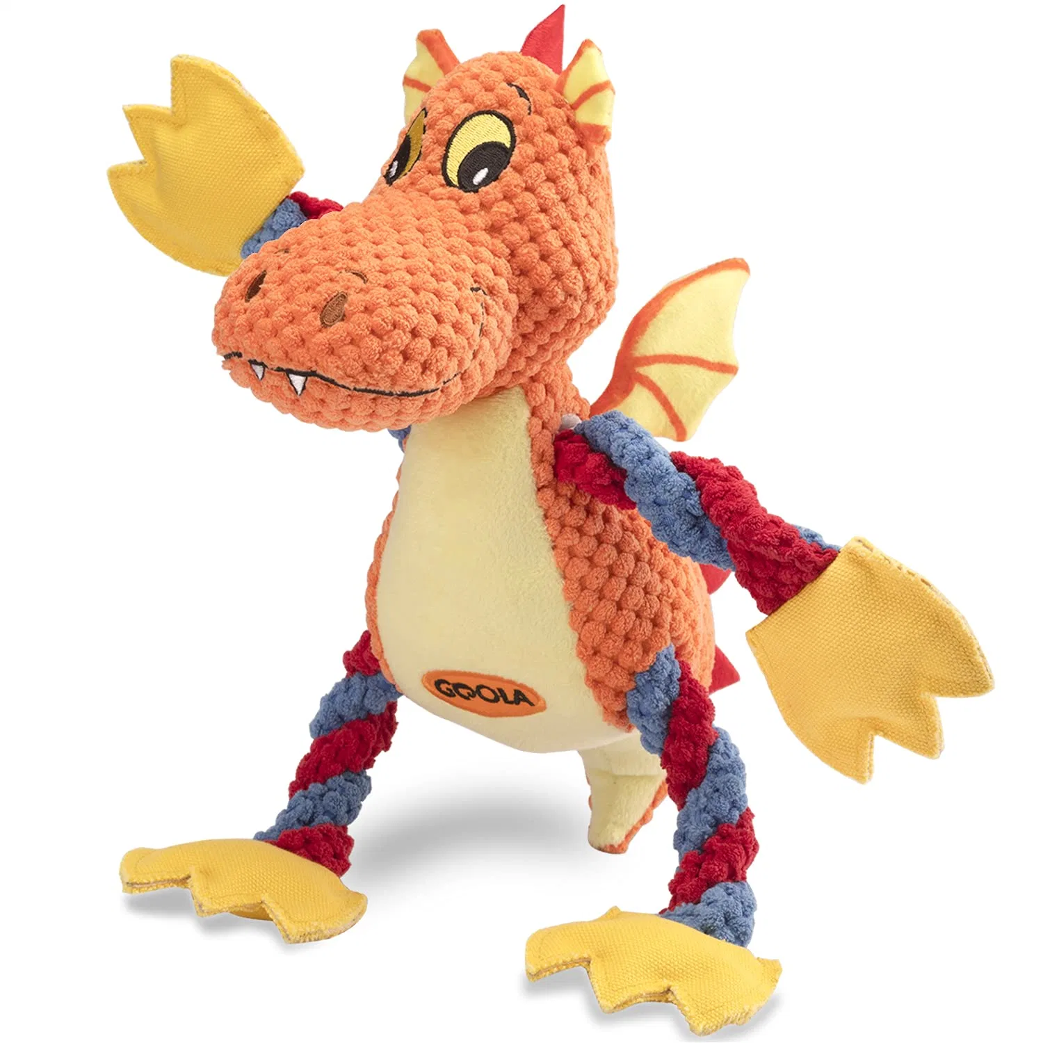 Goola Dog Squeaky Toys Cute Dragon Interactive Plush Stuffed Toy