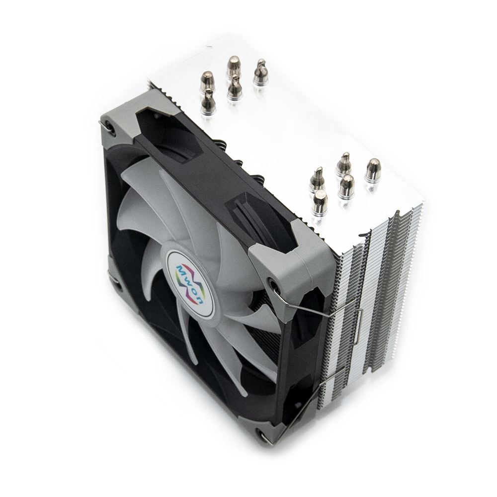 Dissipateur pour processeur Mwon avec 1 ventilateur de refroidissement CC et aluminium Ailettes et 5 tuyaux de chauffage en cuivre pour PC