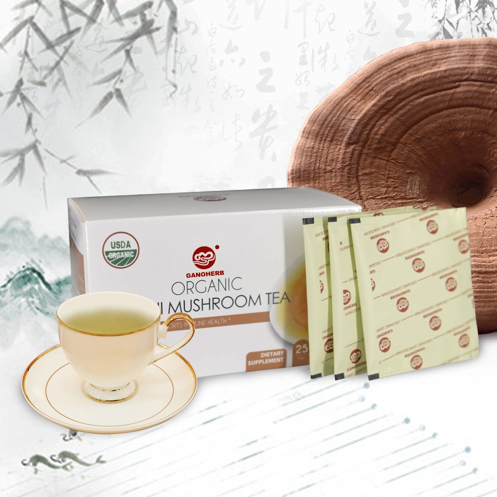 USDA Organic Ganoderma Lucidum Mushroom Lingzhi Green Tea Bag Instant Herbal Health Detox Tea