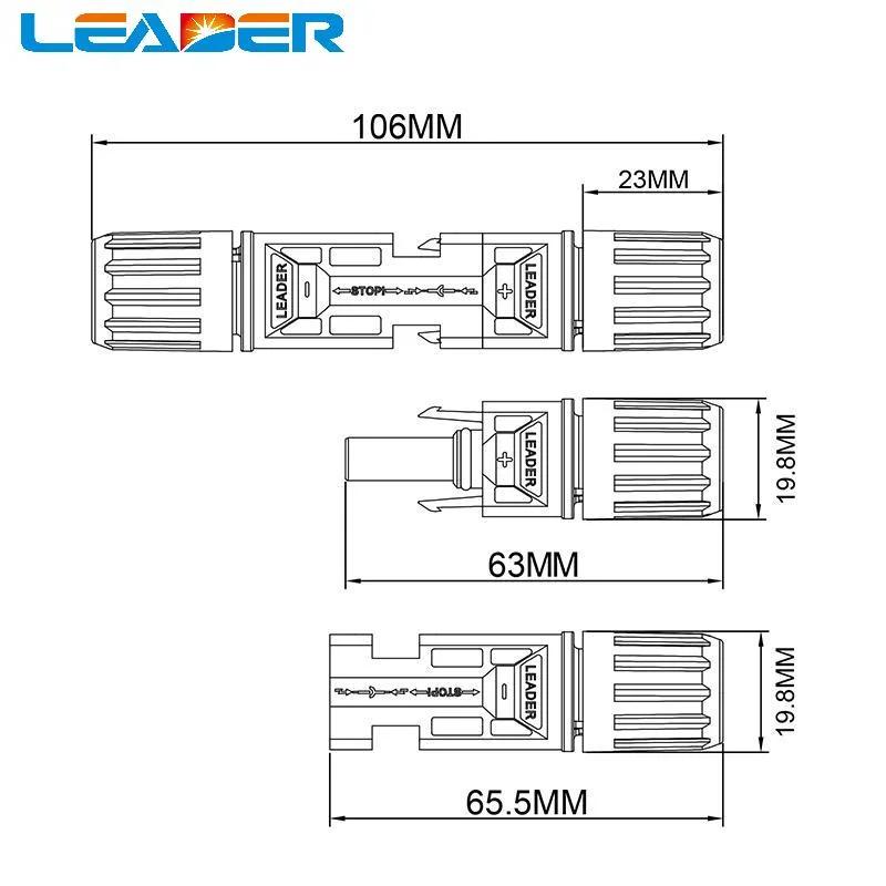 100 par/lote Nuevo conector tipo 1000V Mc4 para panel solar Certificación TUV IP67 impermeable