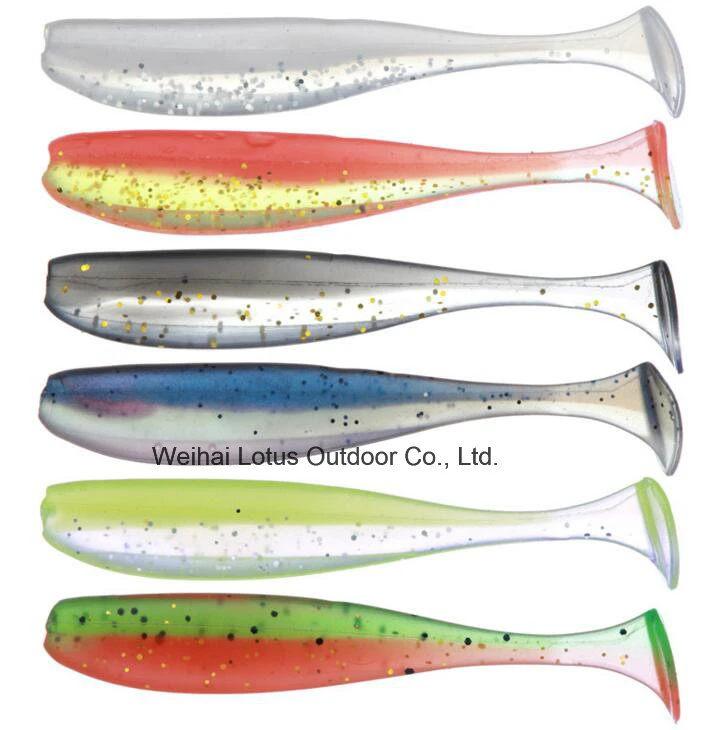 Señuelos blandos Swimbaits Pesca Bass Cola de paleta de plástico Cebo Luya Caja portátil Colores probados para trucha salmón Redfish Agua dulce Agua salada Swimbait