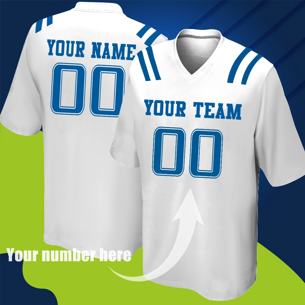 De alta calidad personalizado Indianapolis hombres Jersey Número de equipo Logo Sport ejecuta corto transpirable Jersey Jersey