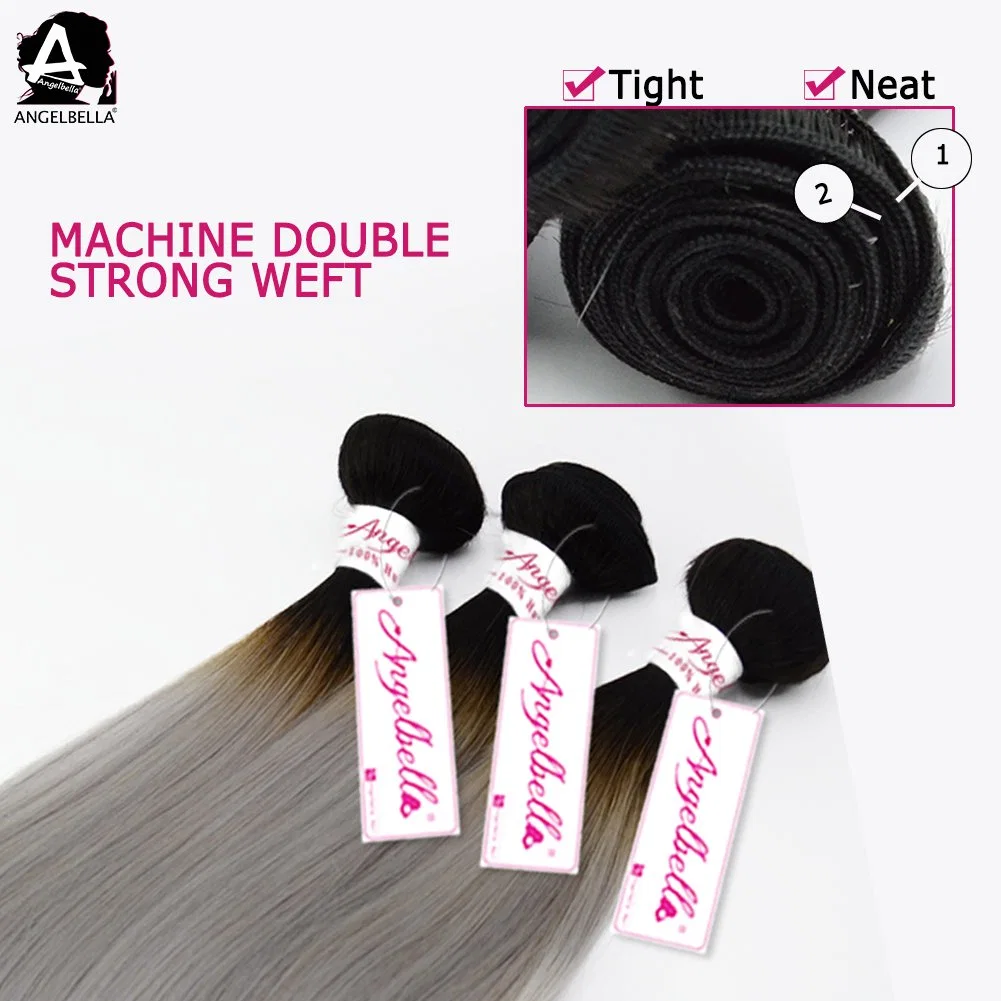 Angelbella High quality/High cost performance  100% Human Hair Weaving Silky Straight Remy Hair Weft