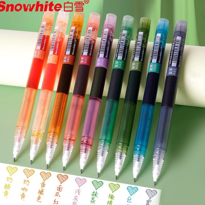 Snowhite Stationery 9 Pieces Rolling Ball Pen, Quick-Drying Ink 0.5 mm Extra Fine Point Pens Writing Sketching Drawing Pen, Morandi Color Airy Blue