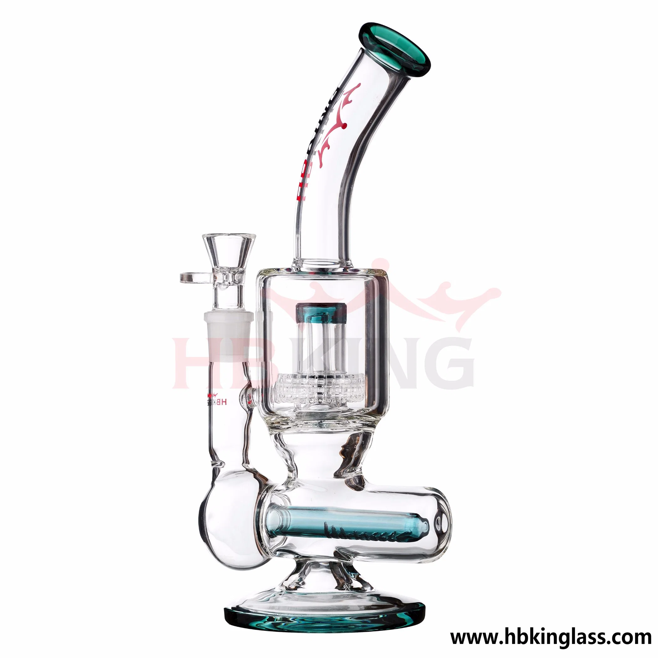 China Manufacturer Double Recycler Tobacco Glass Smoking Water Pipe