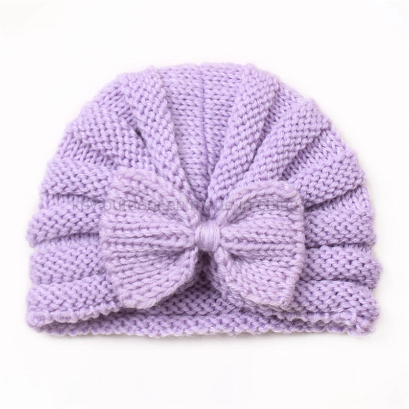 2023 New Fashion Wholesale/Supplier Baby Turbans Infant Girls Beanie Hat Winter Hospital Nursery Beanie Cap Baby Turban Bow