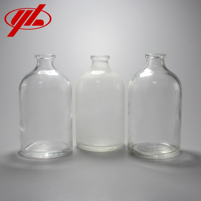 Clear 20ml 30ml 50ml 100 Injection Moulde Glass Bottle for Antibiotic