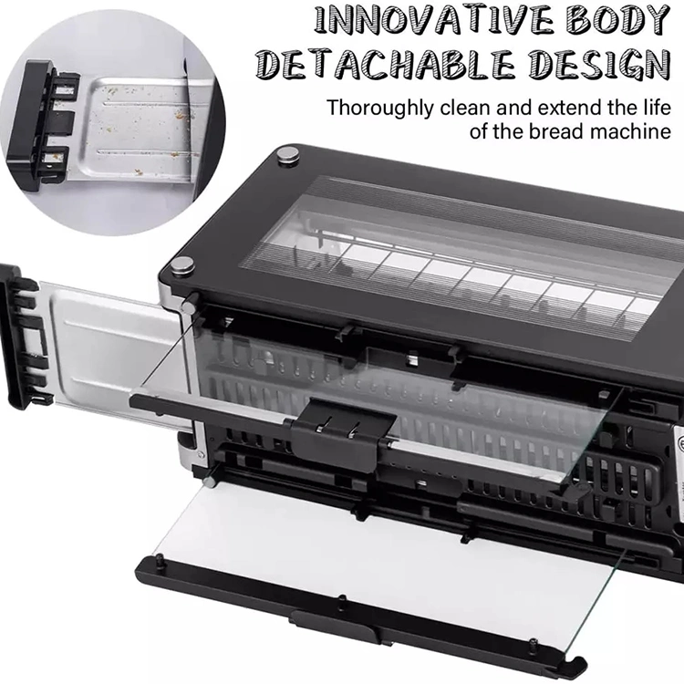 Machine à pain automatique à double fente avec grille-pain escamotable